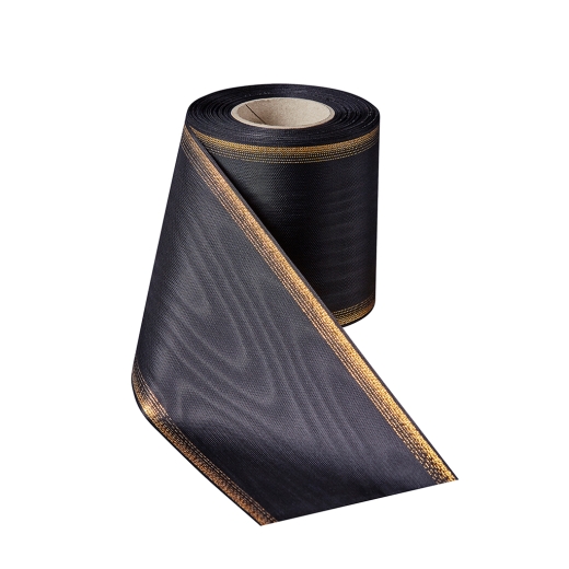 Verzugs-Moiré Schwarz mit Gold-Ombré-Rand