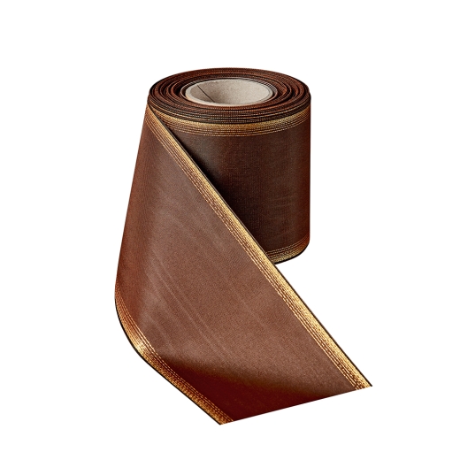 Verzugs-Moiré Rostbraun mit Gold-Ombré-Rand