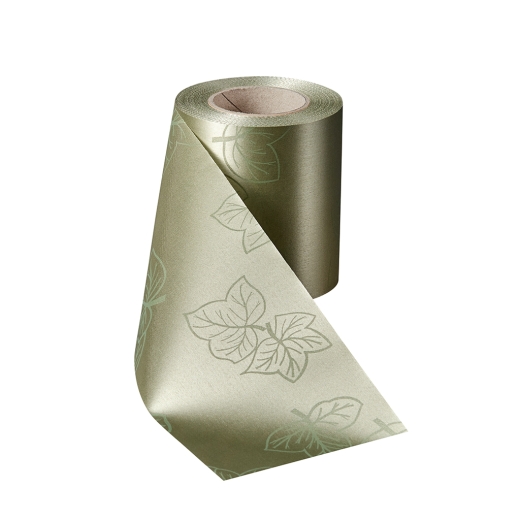 Satin Alloverdruck Efeu Lindgrün