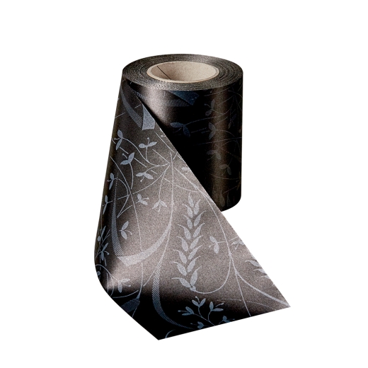 Satin Alloverdruck Maiglöckchen Schwarz