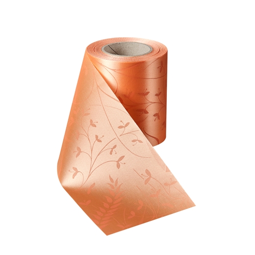 Satin Alloverdruck Maiglöckchen Apricot