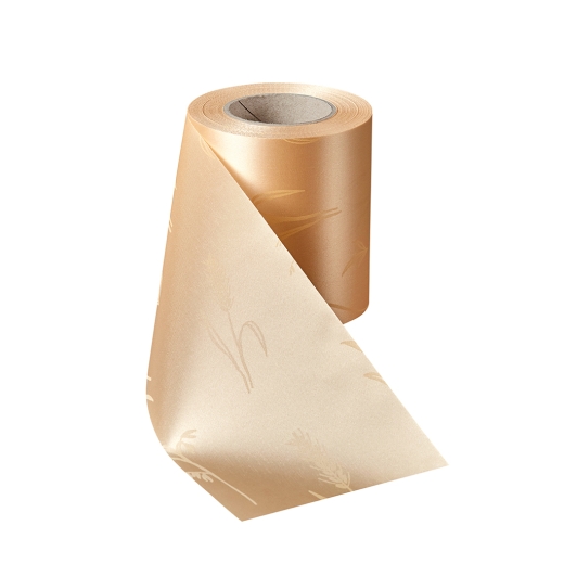 Satin Alloverdruck Getreide Beige