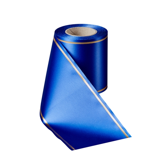 Super-Satin Enzianblau mit Strichrand Gold