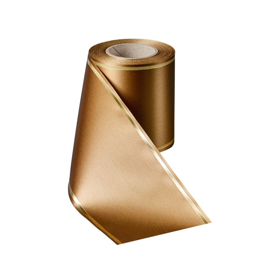 Super-Satin Braun mit Strichrand Gold