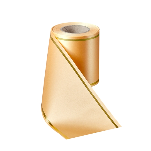 Super-Satin Pfirsich mit Strichrand Gold