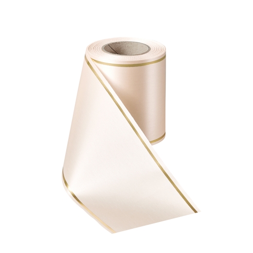 Super-Satin Beige mit Strichrand Gold