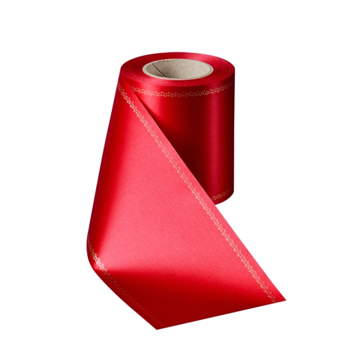 Super-Satin Rot mit Z-Rand Gold