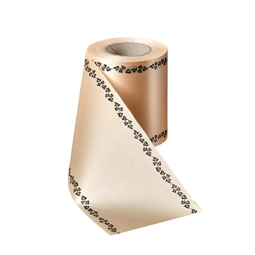 Super-Satin Beige mit Efeu Rand Schwarz