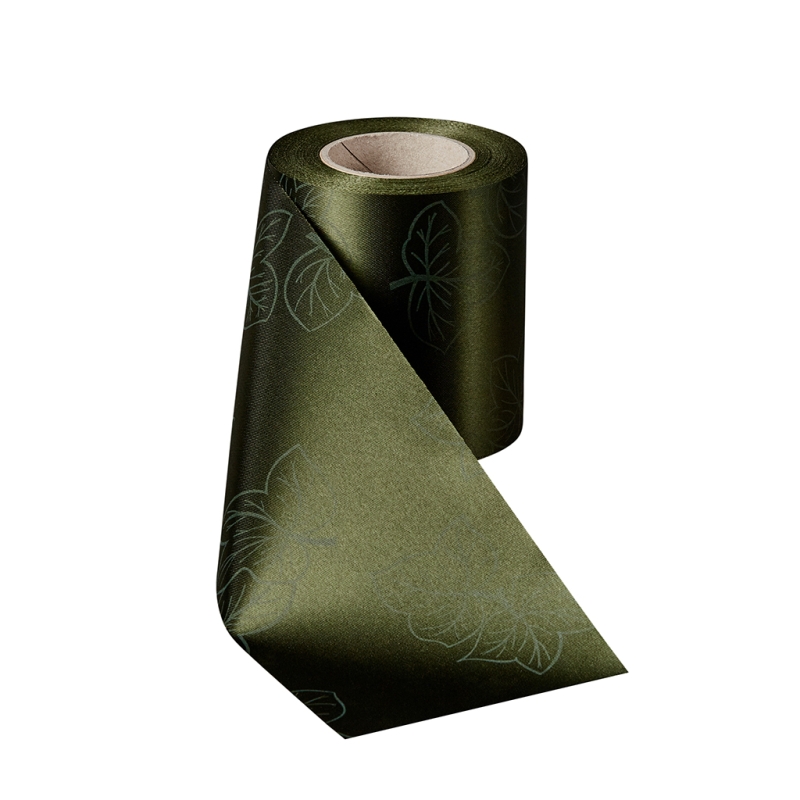Satin Alloverdruck Efeu Moosgrün