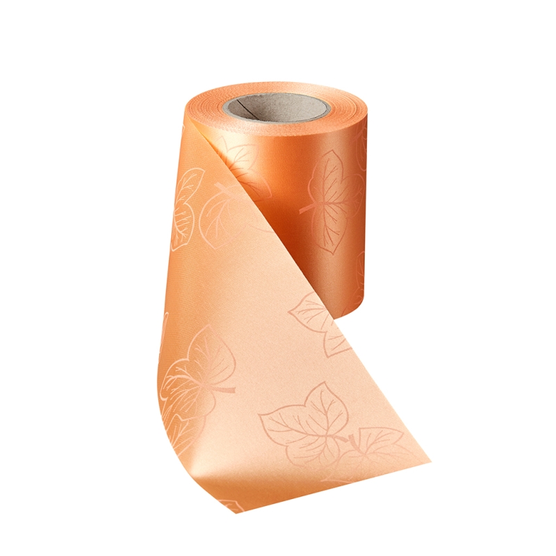 Satin Alloverdruck Efeu Apricot