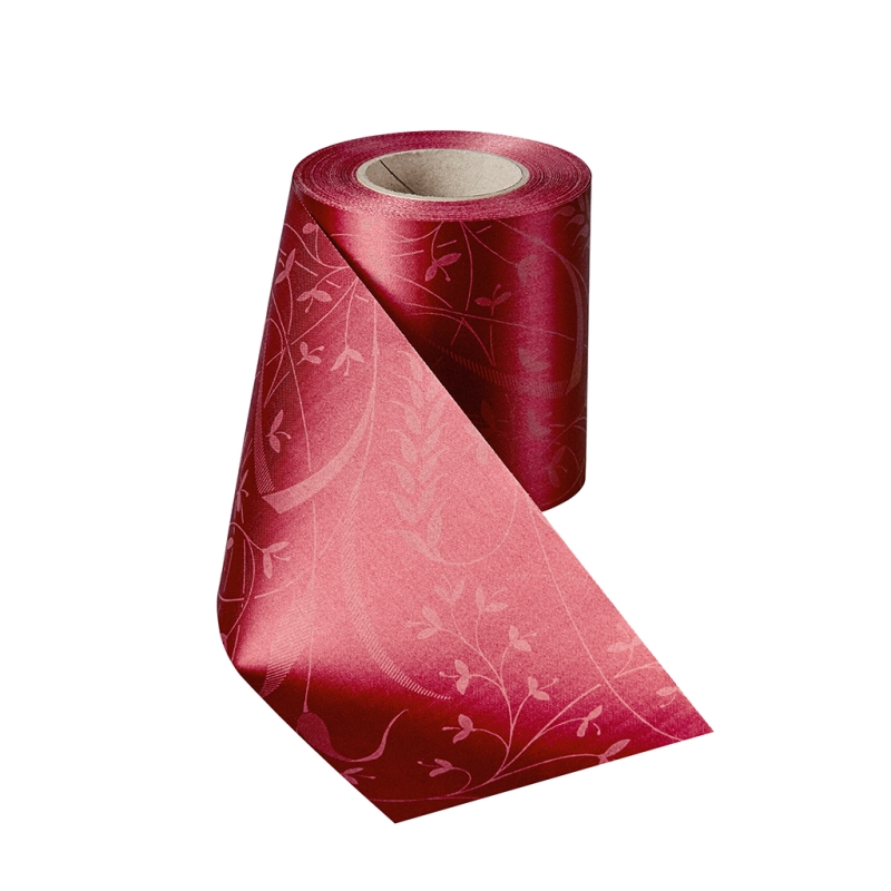 Satin Alloverdruck Maiglöckchen Kardinalrot