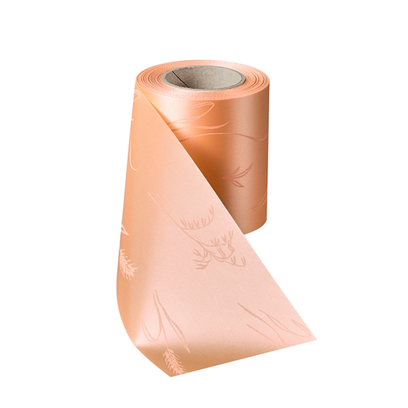 Satin Alloverdruck Getreide Apricot