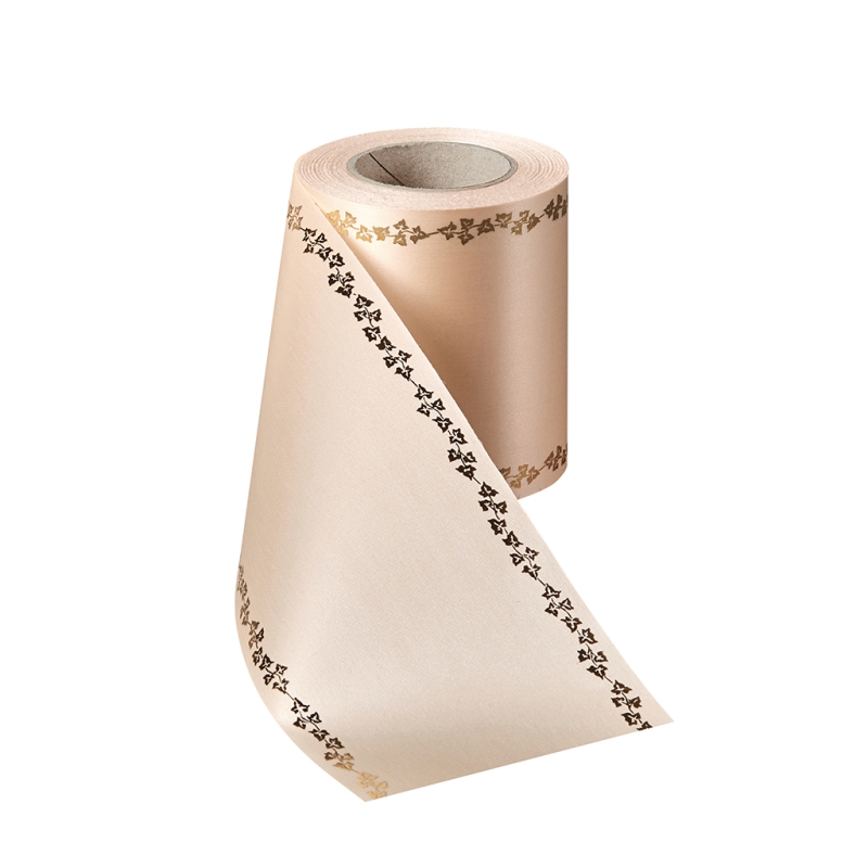 Super-Satin Beige mit Efeu Rand Gold