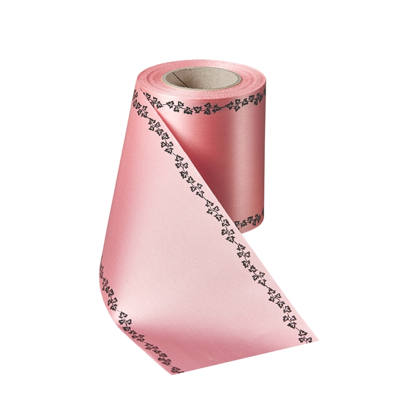 Super-Satin Wildrose mit Efeu Rand Schwarz